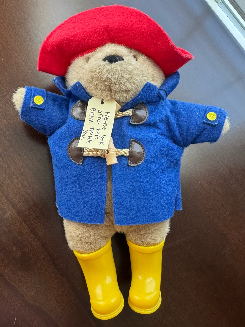 Vintage Paddington Bear in Blue Raincoat , Red Hat, and Yellow Boots by Yottoy